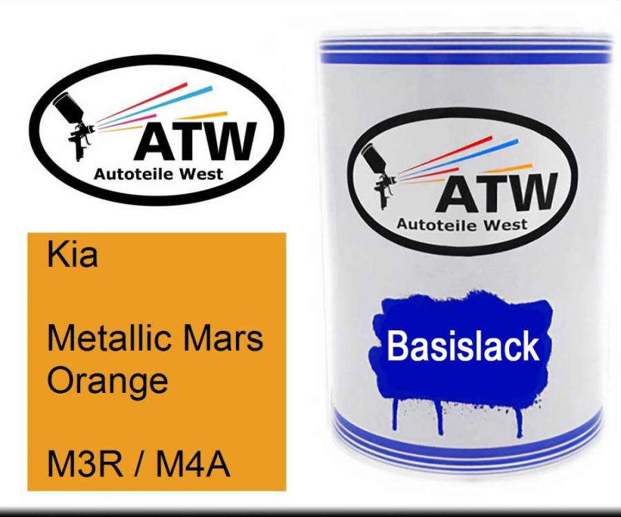 Kia, Metallic Mars Orange, M3R / M4A: 500ml Lackdose, von ATW Autoteile West.